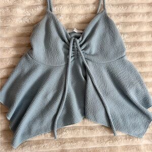 Gaze Textured Blue Camisole Top